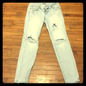 Mid rise skinny denim jeans